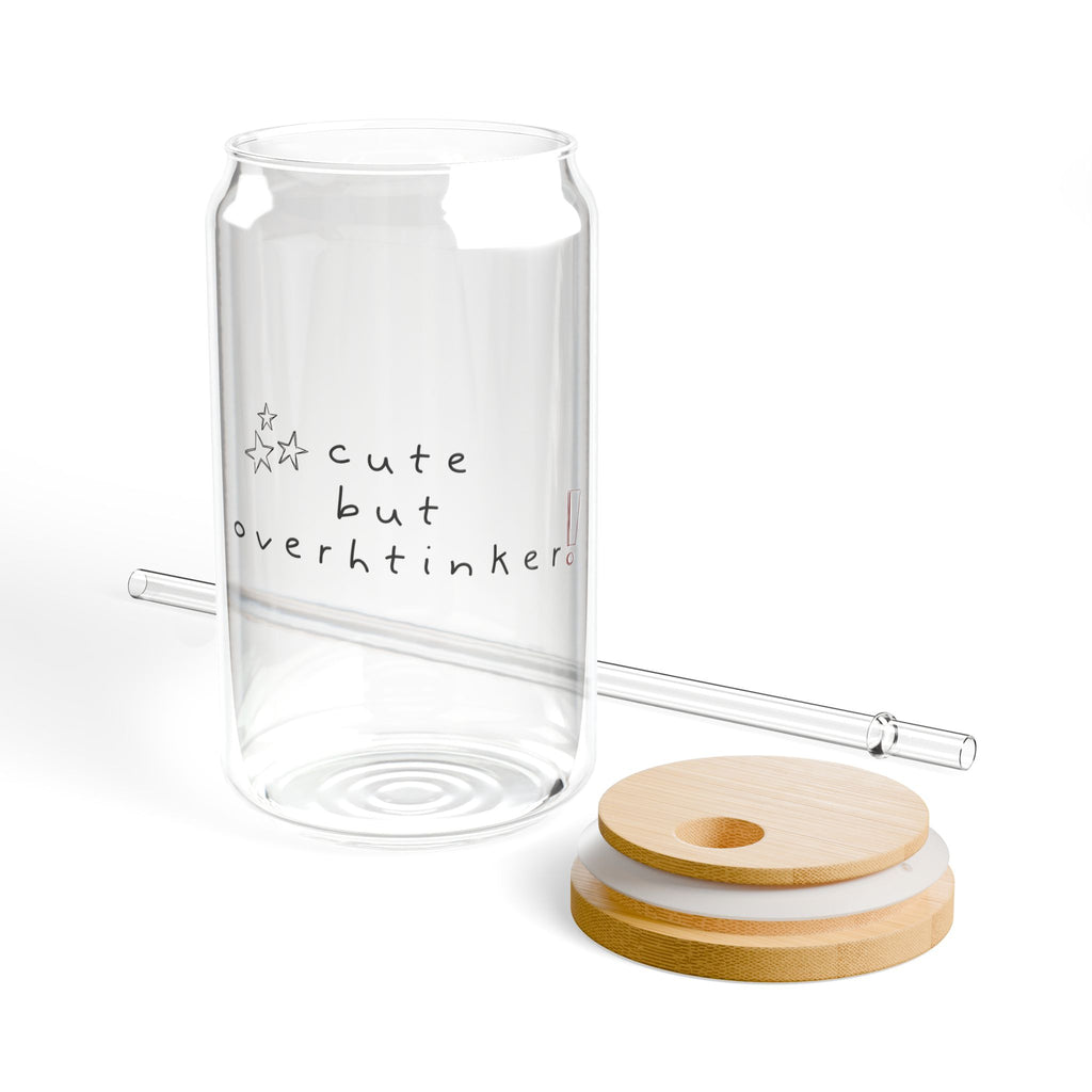 Cute But Overthinker - Glass Cup