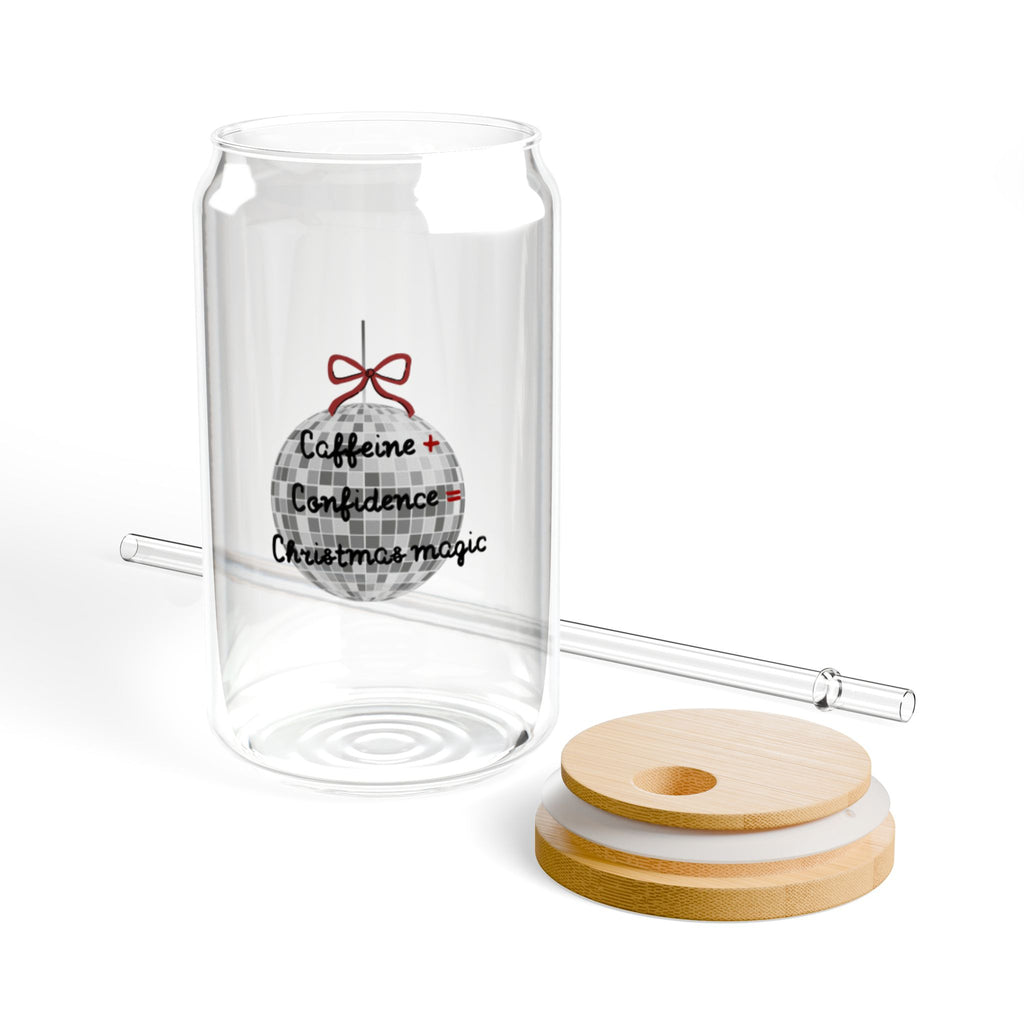 Caffeine+ Confidence = Christmas Magic –  Glass Cup